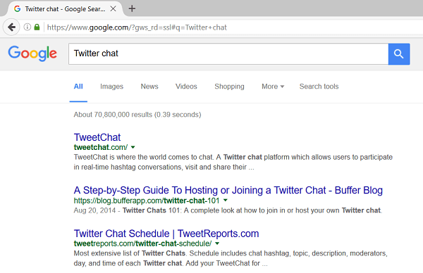 twitter chat search