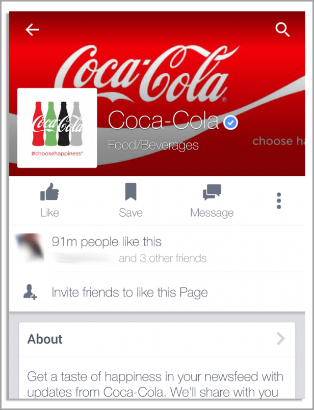 mobile version of coca-cola cover for facebook marketing mistakes