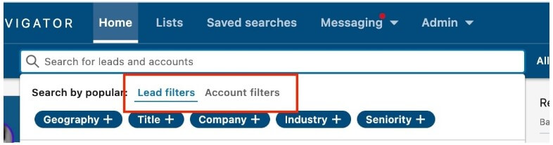 Lead Filters Feature in LinkedIn Sales Navigator