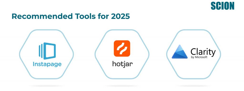 Top landing page optimization tools for 2025 including Instapage, Hotjar, and Microsoft Clarity