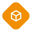 Group 1000003503 | Scion Social | Scion Social Orange diamond-shaped logo with a white 3D cube at the center.