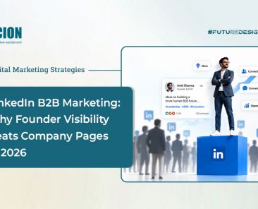 Blog-Cover-LinkedIn-B2B-Marketing--Why-Founder-Visibility-Beats-Company | Scion Social Infographic header: 'LinkedIn B2B Marketing: Why Founder Visibility Beats Company Pages in 2026' with Scion logo on the left.
